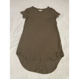 Cloth & Stone Women's Camel Tan Dress Shirt Artsy Boho Hi Low Dress Size Medium